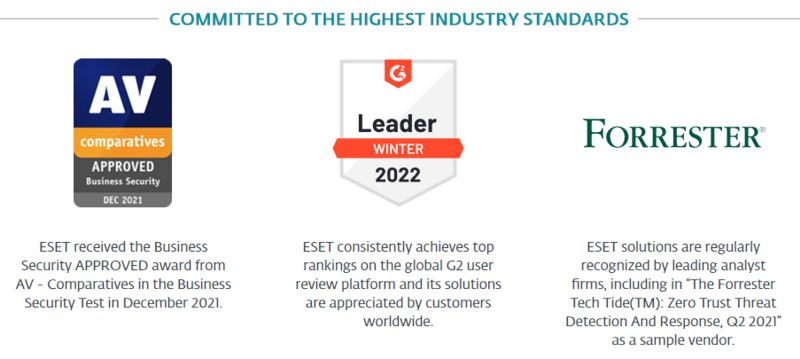 ESET commitment to industry standards